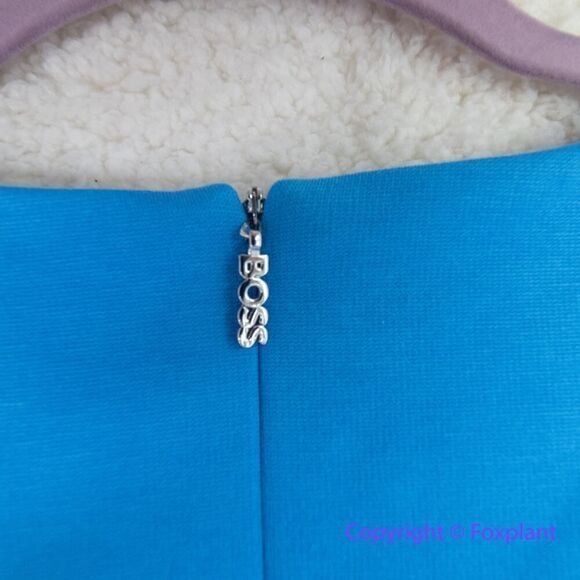New! BOSS Domeja Square Neck Sheath Dress in Brilliant Blue, US size 10 - Picture 13 of 16